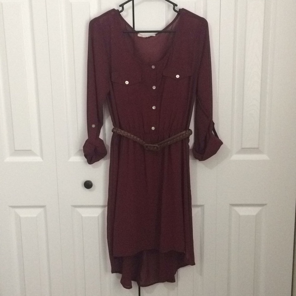 Last chance! NWT Maroon high low dress